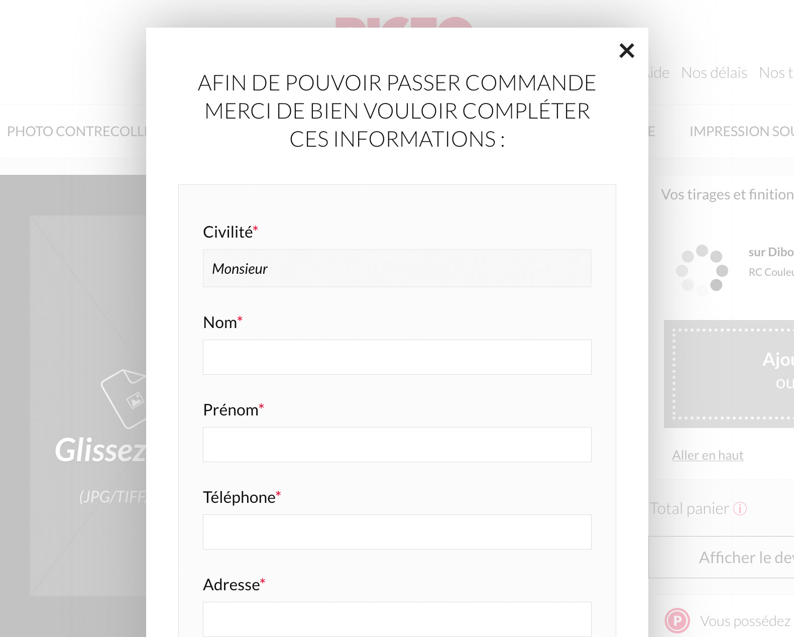 Cr&eacute;ation de votre compte - finalisation